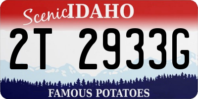 ID license plate 2T2933G