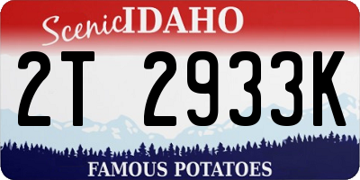 ID license plate 2T2933K