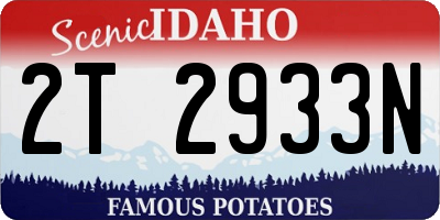 ID license plate 2T2933N