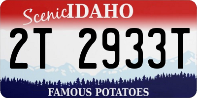 ID license plate 2T2933T