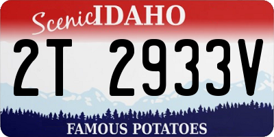 ID license plate 2T2933V