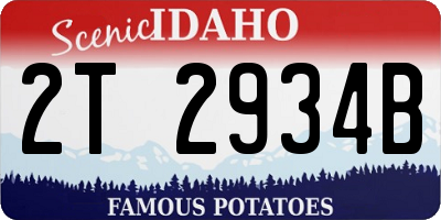 ID license plate 2T2934B