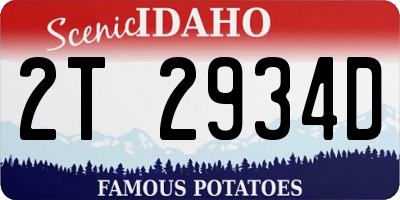 ID license plate 2T2934D