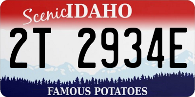 ID license plate 2T2934E