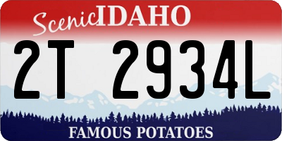 ID license plate 2T2934L