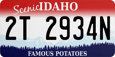 ID license plate 2T2934N