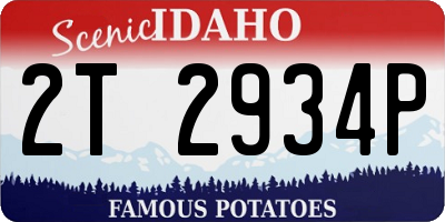 ID license plate 2T2934P