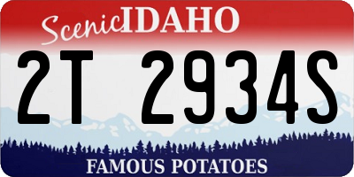 ID license plate 2T2934S