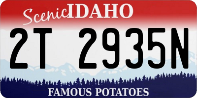 ID license plate 2T2935N