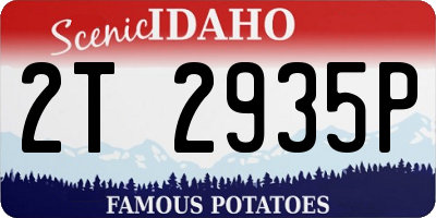ID license plate 2T2935P