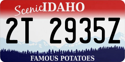 ID license plate 2T2935Z