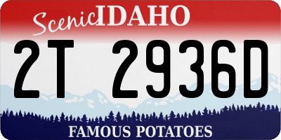 ID license plate 2T2936D