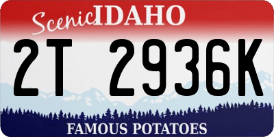 ID license plate 2T2936K