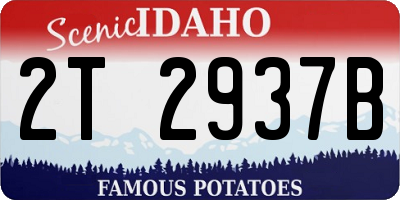 ID license plate 2T2937B