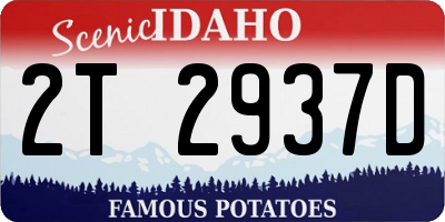 ID license plate 2T2937D