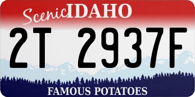ID license plate 2T2937F
