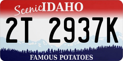 ID license plate 2T2937K