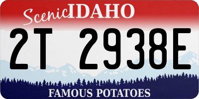 ID license plate 2T2938E