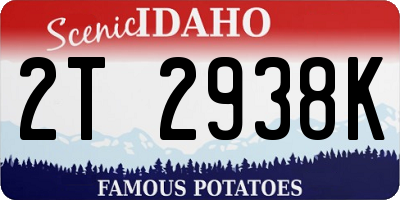 ID license plate 2T2938K