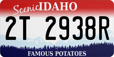 ID license plate 2T2938R