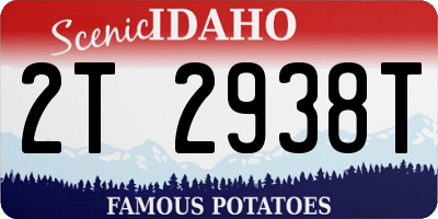 ID license plate 2T2938T