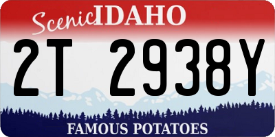 ID license plate 2T2938Y