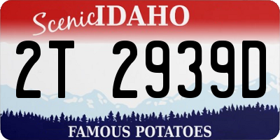 ID license plate 2T2939D