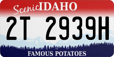 ID license plate 2T2939H