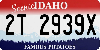 ID license plate 2T2939X
