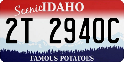 ID license plate 2T2940C