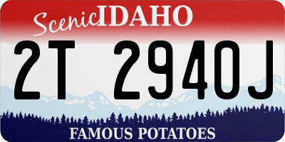 ID license plate 2T2940J