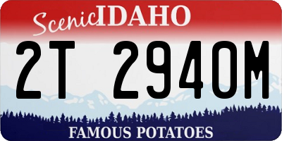 ID license plate 2T2940M