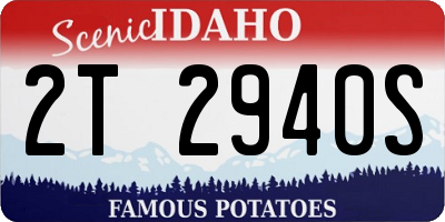 ID license plate 2T2940S