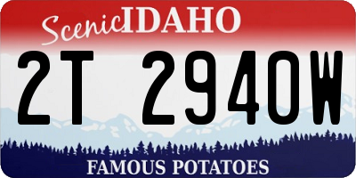 ID license plate 2T2940W