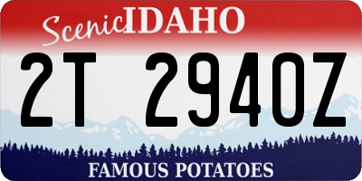 ID license plate 2T2940Z