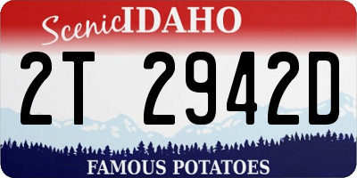 ID license plate 2T2942D