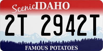 ID license plate 2T2942T