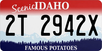 ID license plate 2T2942X