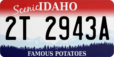 ID license plate 2T2943A