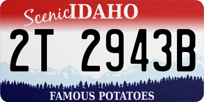 ID license plate 2T2943B
