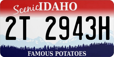 ID license plate 2T2943H