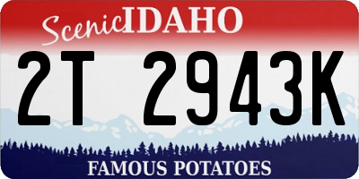ID license plate 2T2943K