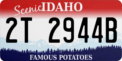 ID license plate 2T2944B
