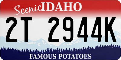 ID license plate 2T2944K