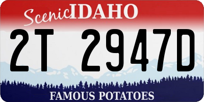 ID license plate 2T2947D