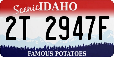 ID license plate 2T2947F