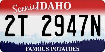 ID license plate 2T2947N
