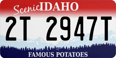 ID license plate 2T2947T