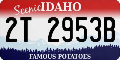 ID license plate 2T2953B