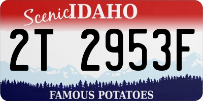 ID license plate 2T2953F